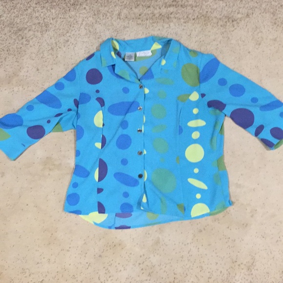 Kathy Che blue polka blouse - Picture 3 of 5